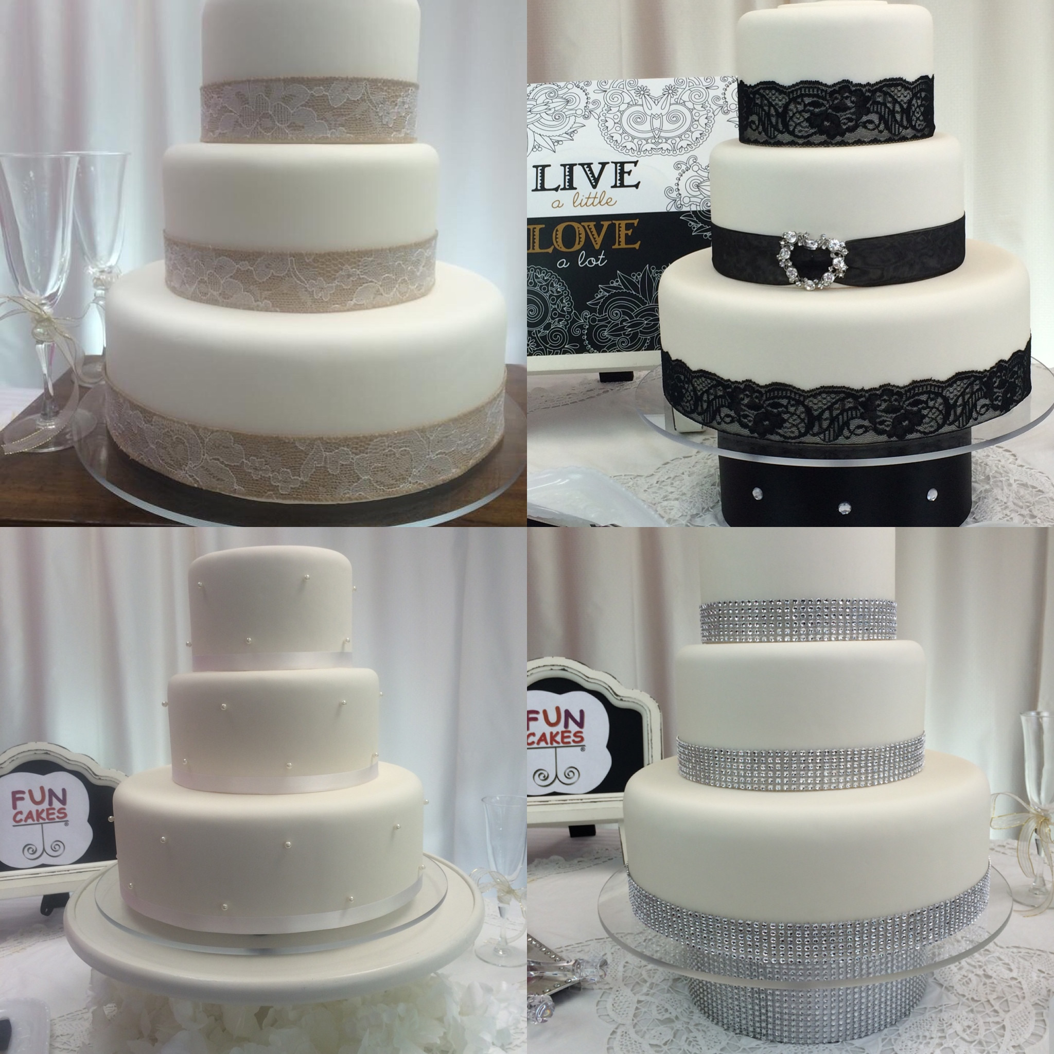 Four cake designs