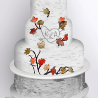 Birch Stand with Cake